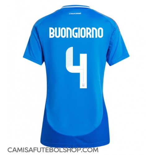 Camisa de time de futebol Itália Alessandro Buongiorno #4 Replicas 1º Equipamento Feminina Europeu 2024 Manga Curta